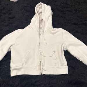 White Zip-Up Hoodie